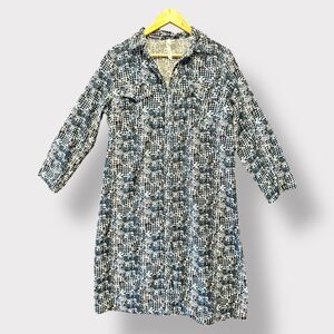 NY Collection Shirt Dress Light Weight Boho Button Down Modest Preppy Size‎ XL